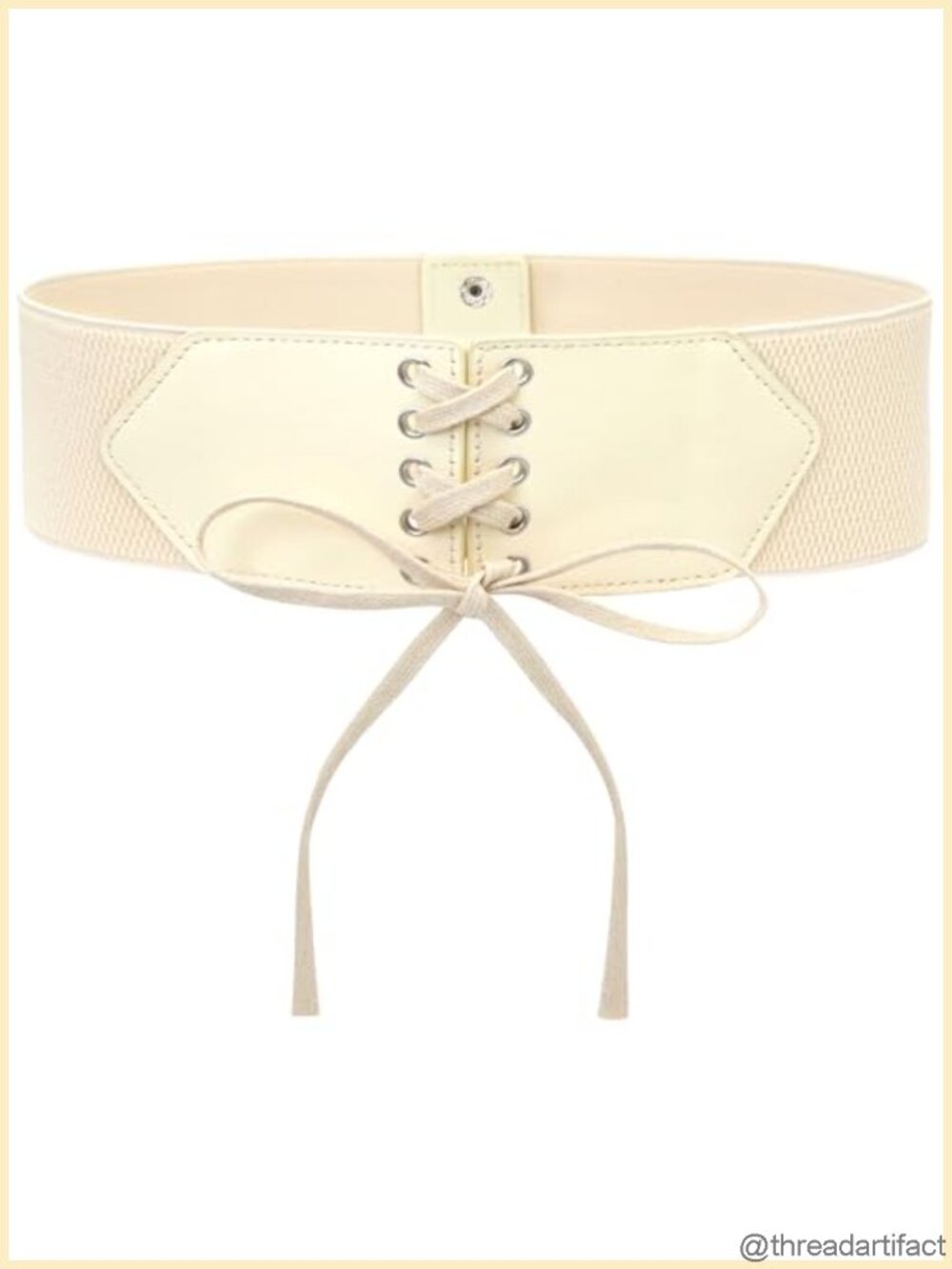 Wide Elastic Corset Belt Lace-up PU Leather Women's Waist Belt for Dresses